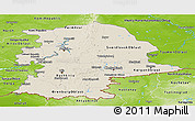 Shaded Relief Panoramic Map of Urals, physical outside