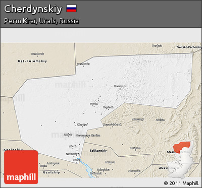 Classic Style 3D Map of Cherdynskiy