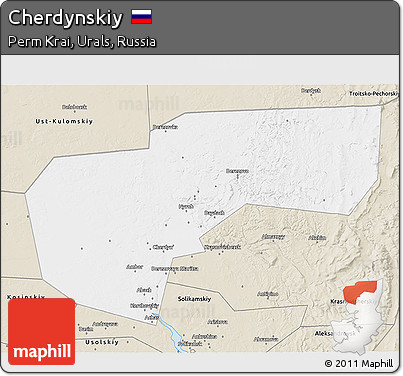 Classic Style 3D Map of Cherdynskiy