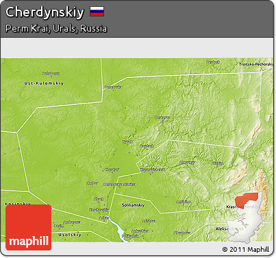 Physical 3D Map of Cherdynskiy