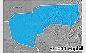 Political 3D Map of Cherdynskiy, desaturated