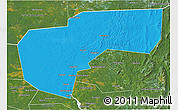 Political 3D Map of Cherdynskiy, satellite outside