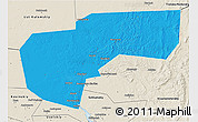 Political 3D Map of Cherdynskiy, shaded relief outside