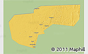 Savanna Style 3D Map of Cherdynskiy, single color outside