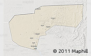 Shaded Relief 3D Map of Cherdynskiy, lighten, semi-desaturated