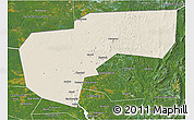 Shaded Relief 3D Map of Cherdynskiy, satellite outside