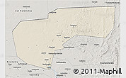 Shaded Relief 3D Map of Cherdynskiy, semi-desaturated