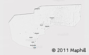 Silver Style 3D Map of Cherdynskiy, single color outside