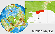 Physical Location Map of Cherdynskiy, highlighted grandparent region