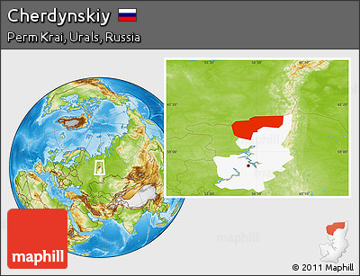 Physical Location Map of Cherdynskiy, highlighted parent region