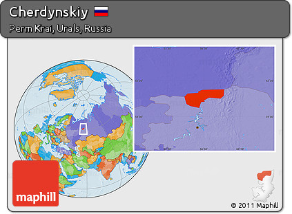 Political Location Map of Cherdynskiy