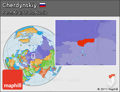 Political Location Map of Cherdynskiy