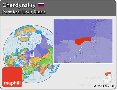 Political Location Map of Cherdynskiy