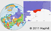 Political Location Map of Cherdynskiy, highlighted grandparent region