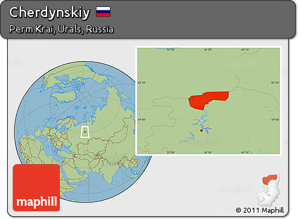 Savanna Style Location Map of Cherdynskiy