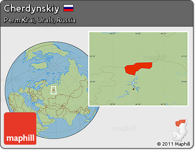 Savanna Style Location Map of Cherdynskiy