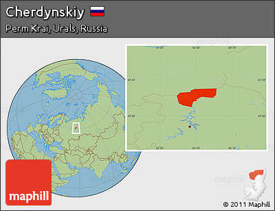 Savanna Style Location Map of Cherdynskiy