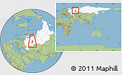 Savanna Style Location Map of Cherdynskiy, highlighted country, highlighted parent region, within the entire country