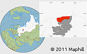 Savanna Style Location Map of Cherdynskiy, highlighted country, highlighted parent region