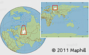 Savanna Style Location Map of Cherdynskiy, highlighted grandparent region, within the entire country