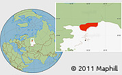 Savanna Style Location Map of Cherdynskiy, highlighted grandparent region