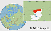 Savanna Style Location Map of Cherdynskiy, highlighted parent region