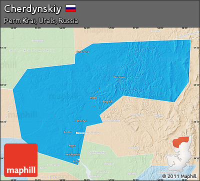 Political Map of Cherdynskiy, lighten