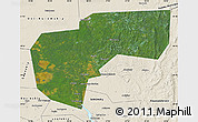 Satellite Map of Cherdynskiy, shaded relief outside