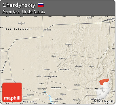 Shaded Relief Map of Cherdynskiy
