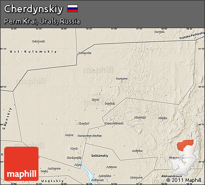 Shaded Relief Map of Cherdynskiy