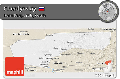 Classic Style Panoramic Map of Cherdynskiy
