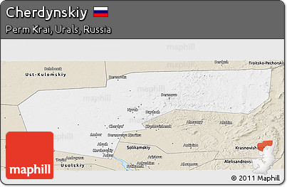 Classic Style Panoramic Map of Cherdynskiy
