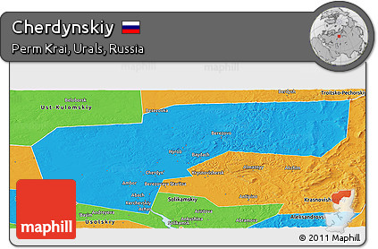 Political Panoramic Map of Cherdynskiy