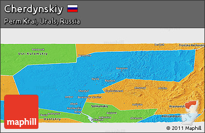 Political Panoramic Map of Cherdynskiy