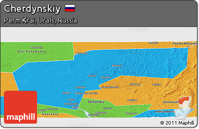 Political Panoramic Map of Cherdynskiy