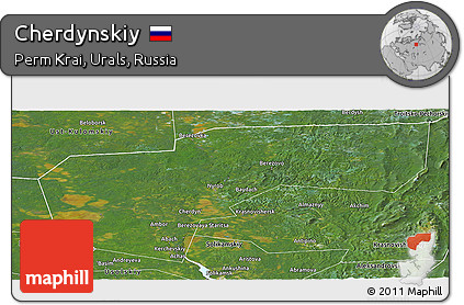 Satellite Panoramic Map of Cherdynskiy
