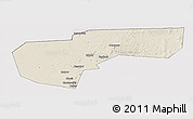Shaded Relief Panoramic Map of Cherdynskiy, cropped outside