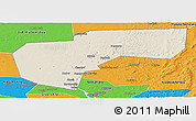 Shaded Relief Panoramic Map of Cherdynskiy, political outside