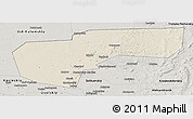 Shaded Relief Panoramic Map of Cherdynskiy, semi-desaturated