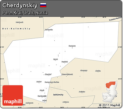 Classic Style Simple Map of Cherdynskiy
