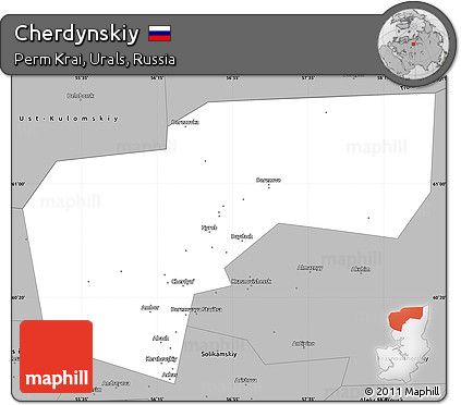 Gray Simple Map of Cherdynskiy