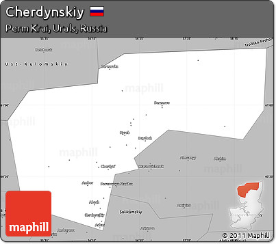 Gray Simple Map of Cherdynskiy