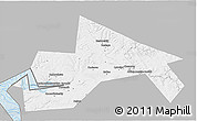 Gray 3D Map of Chusovskoy, single color outside