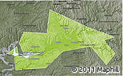 Physical 3D Map of Chusovskoy, darken, semi-desaturated