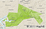 Physical 3D Map of Chusovskoy, shaded relief outside