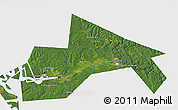 Satellite 3D Map of Chusovskoy, single color outside