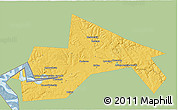Savanna Style 3D Map of Chusovskoy, single color outside