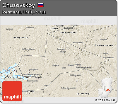 Shaded Relief 3D Map of Chusovskoy