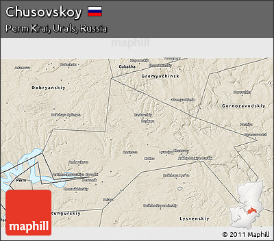 Shaded Relief 3D Map of Chusovskoy