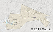 Shaded Relief 3D Map of Chusovskoy, lighten, semi-desaturated